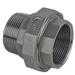Муфта американка нержавіюча AISI 304 з В-З наріззю DN 50 (2") і прокладкою PTFE