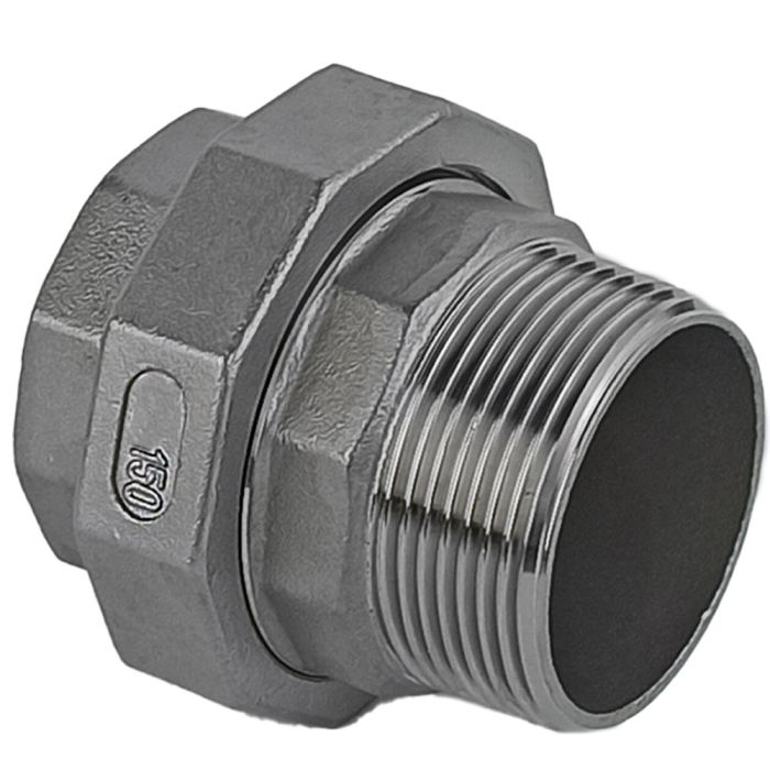 Муфта американка нержавіюча AISI 304 з В-З наріззю DN 10 (3/8") і прокладкою PTFE