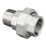 Муфта американка нержавіюча AISI 304 з В-З наріззю DN 15 (1/2") і прокладкою PTFE