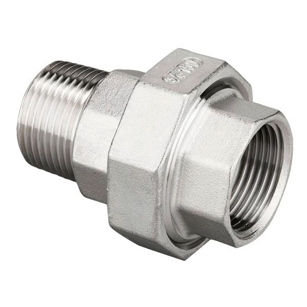 Муфта американка нержавіюча AISI 304 з В-З наріззю DN 15 (1/2") і прокладкою PTFE